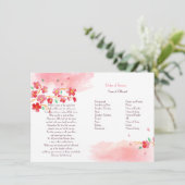 Cherry Blossom Branches Memorial Service Programme Kaart (Staand voorkant)