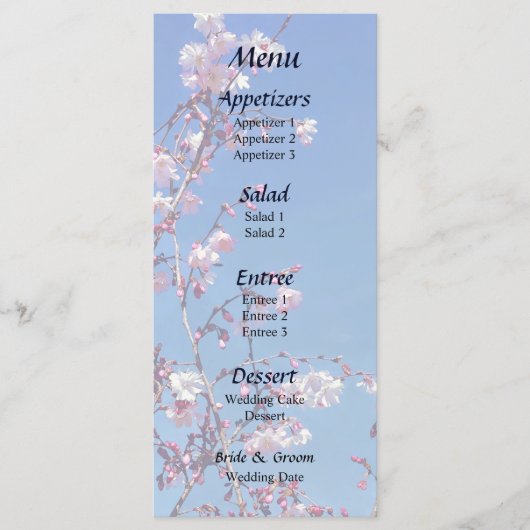 Cherry Blossom Branches Wedding Menu (Voorkant)