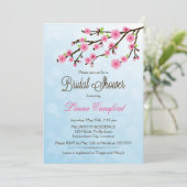 Cherry Blossom Bridal Shower Uitnodiging (Staand voorkant)