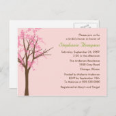 Cherry Blossom Bridal Shower Uitnodiging Briefkaart (Voorkant / Achterkant)