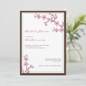 Cherry Blossom Bridal Shower-uitnodigingen Kaart (Staand voorkant)