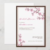 Cherry Blossom Bridal Shower-uitnodigingen Kaart (Voorkant / Achterkant)