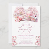 Cherry Blossom Bridal Tea Waterverf Kaart (Voorkant)