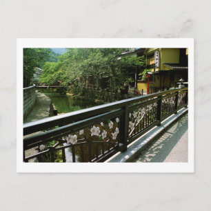Cherry Blossom Bridge in het Kinosaki-Briefkaart Briefkaart