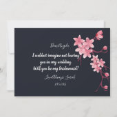 Cherry Blossom Bruidsmeisje Kaart (Achterkant)