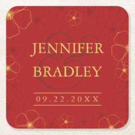 Cherry Blossom Bruiloft Onderzetter | Aangepaste k