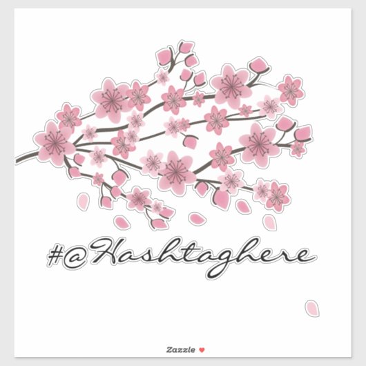 Cherry Blossom Business Name Script Car Decal Sticker (Vel)