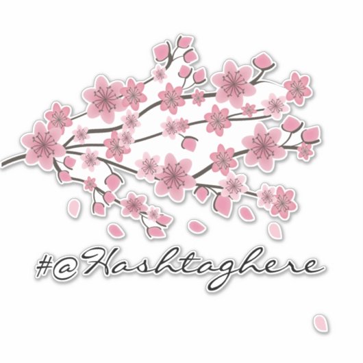 Cherry Blossom Business Name Script Car Decal Sticker (Voorkant)