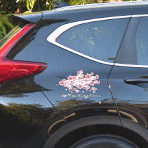 Cherry Blossom Business Name Script Car Decal