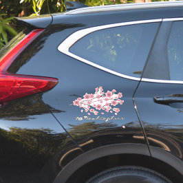 Cherry Blossom Business Name Script Car Decal Sticker