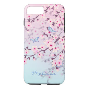 Cherry Blossom Butterflies Pastel iPhone 8 Plus / 7 Plus Hoesje