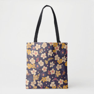 Cherry Blossom Butterfly Aziatische print Draagtas