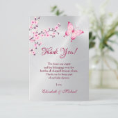 Cherry Blossom Butterfly Baby shower | Dank u wel Bedankkaart (Staand voorkant)