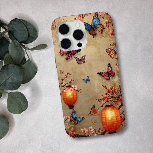 Cherry Blossom Butterfly Lantern iPhone 15 Pro Max Hoesje
