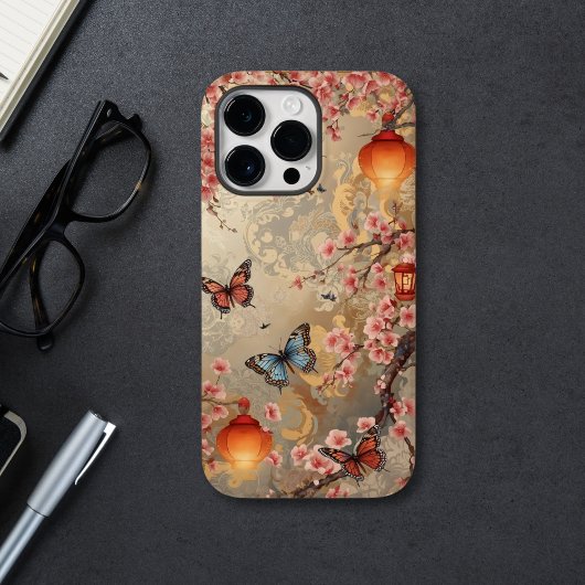 Cherry Blossom Butterfly Lantern Case-Mate iPhone Case