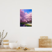 Cherry Blossom Canal Poster (Keuken)