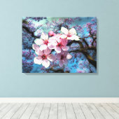 Cherry blossom canvas afdruk (Insitu (Houten vloer))