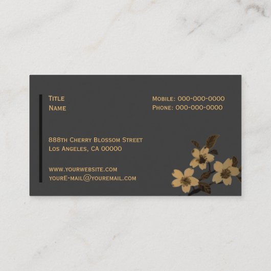 Cherry Blossom Carte de visite (Dos)