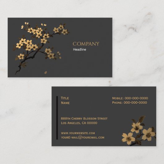 Cherry Blossom Carte de visite (Devant / Derrière)