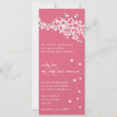  Cherry Blossom Chickadee Damask Wedding Kaart (Voorkant)