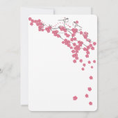  Cherry Blossom Chickadee Damask Wedding Kaart (Achterkant)