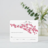 Cherry Blossom Chickadee Wedding RSVP (Staand voorkant)