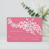  Cherry Blossom Chickadee Wedding RSVP (Staand voorkant)