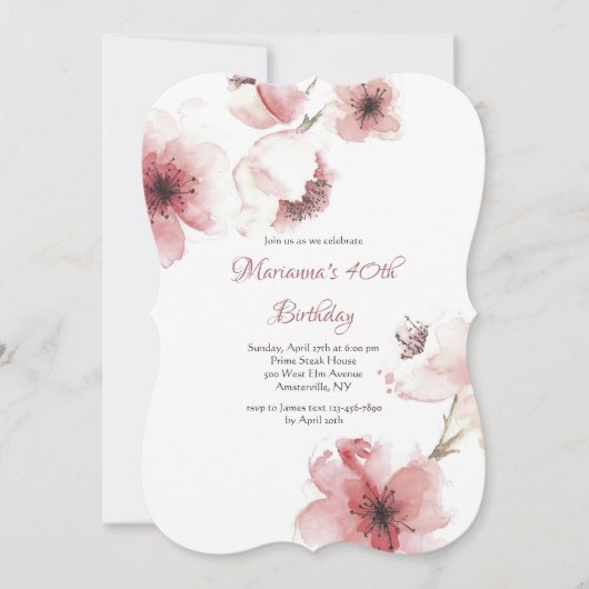 Cherry Blossom Closeup Invitation Kaart (Voorkant)