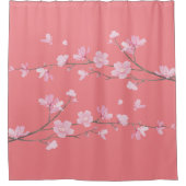 Cherry Blossom - Coral Douchegordijn (Voorkant)