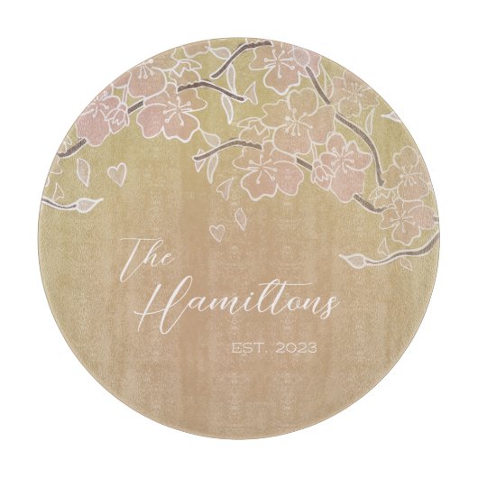 Cherry Blossom Custom Ingesteld Jaar Snijplank (Voorkant)