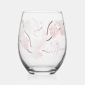 Cherry Blossom Custom Ingesteld Jaar Wijnglas Zonder Voet (Rechts)