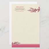 Cherry Blossom Custom Stationery (roze) Briefpapier (Voorkant / Achterkant)