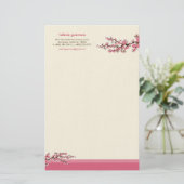 Cherry Blossom Custom Stationery (roze) Briefpapier (Staand voorkant)
