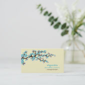 Cherry Blossom Custom Visitekaartjes (aqua) (Staand voorkant)