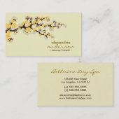 Cherry Blossom Custom Visitekaartjes (geel) (Voorkant / Achterkant)