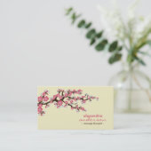 Cherry Blossom Custom Visitekaartjes (roze) (Staand voorkant)