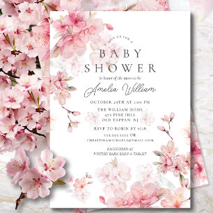 Cherry Blossom Delight Baby shower Invitation Kaart
