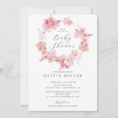 Cherry Blossom Delight Baby shower Invitation Kaart (Voorkant)