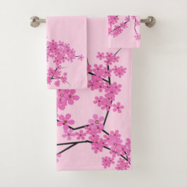 Cherry Blossom Design - Bathroom Set Bad Handdoek