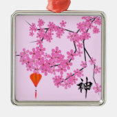 Cherry Blossom Design - ornement en céramique Carr (Devant)