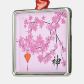 Cherry Blossom Design - ornement en céramique Carr (Gauche)