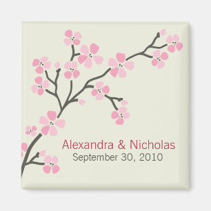 Cherry Blossom Designer Wedding Favor 2 (roze) Magneet