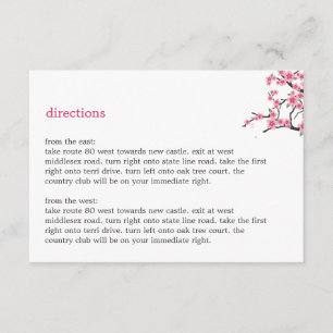 Cherry Blossom Direction Card Informatiekaartje