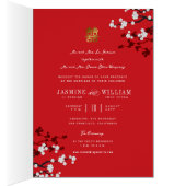 Cherry Blossom Double Happiness Chinese bruiloft (Binnen (Rechts))