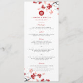Cherry Blossom Double Happiness Chinese bruiloft Menu (Voorkant)