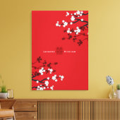 Cherry Blossom & Double Happiness Chinese Wedding Canvas Afdruk (Insitu (Woonkamer))