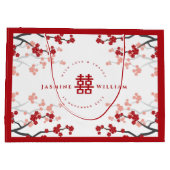 Cherry Blossom & Double Happiness Chinese Wedding Groot Cadeauzakje (Achterkant)