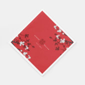 Cherry Blossom & Double Happiness Chinese Wedding Servet (Hoek)