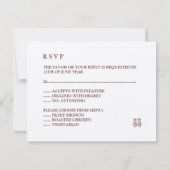 Cherry Blossom Double Happiness RSVP Card Kaartje (Achterkant)