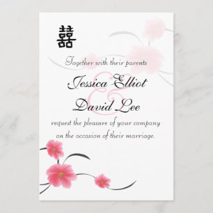 Cherry Blossom Double Happiness Wedding Collectie Kaart
